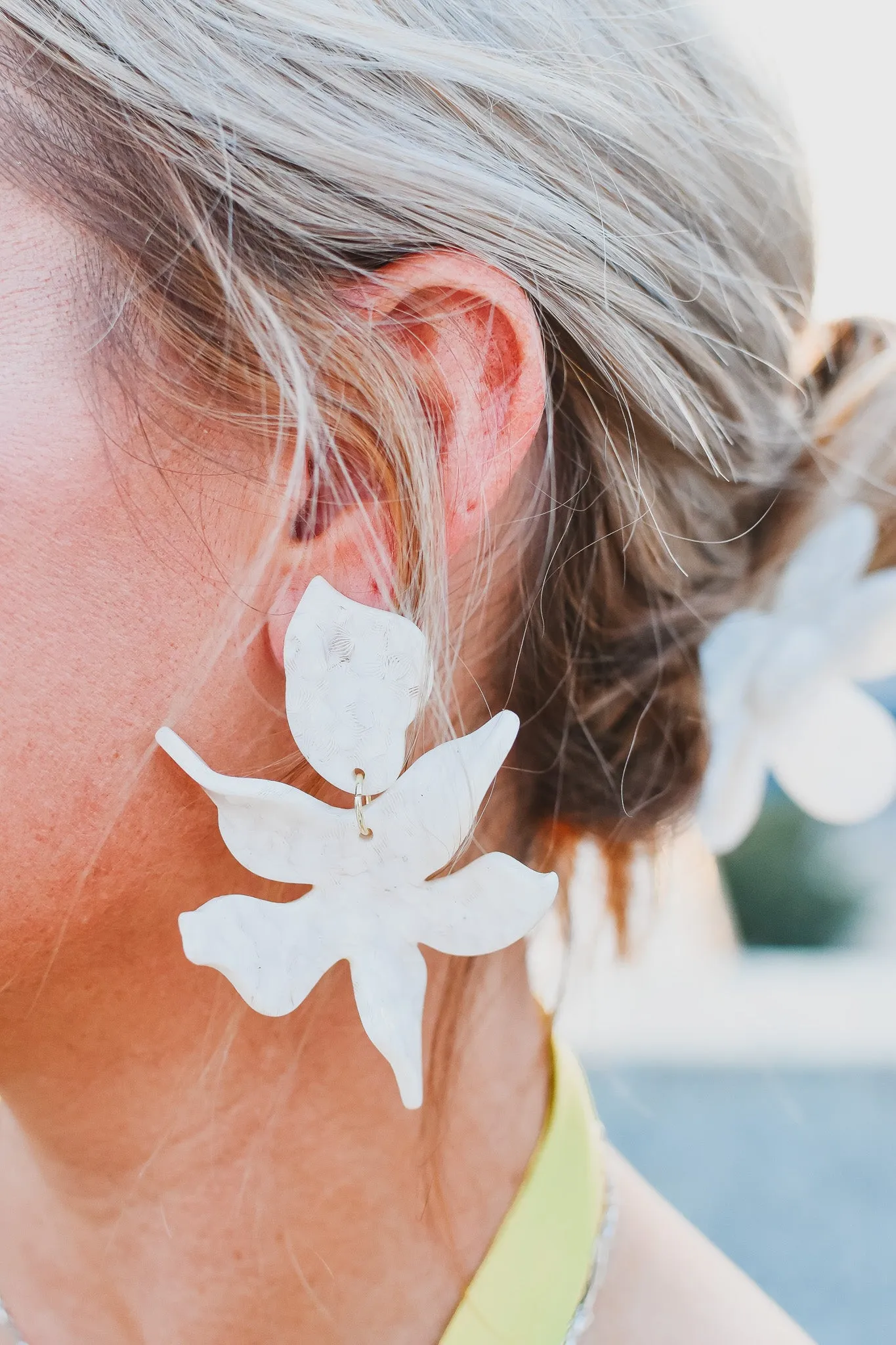 Flora Earrings in White Shell - RESTOCK