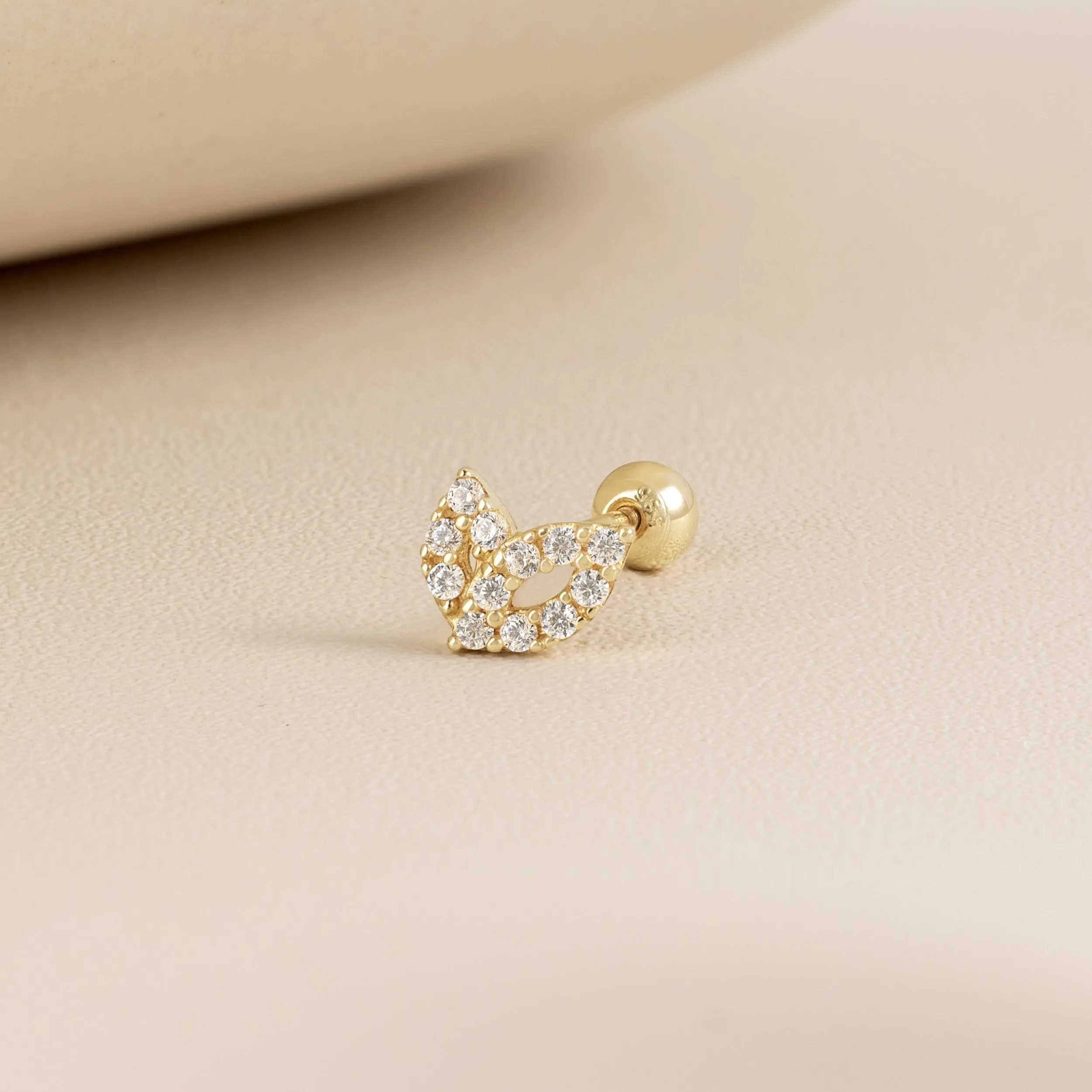 Flora Piercing in Yellow Gold with Cubic Zirconia