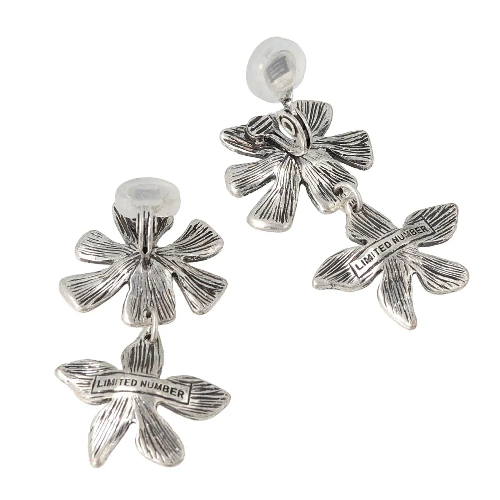 Flower Link Padded Clip On Earrings