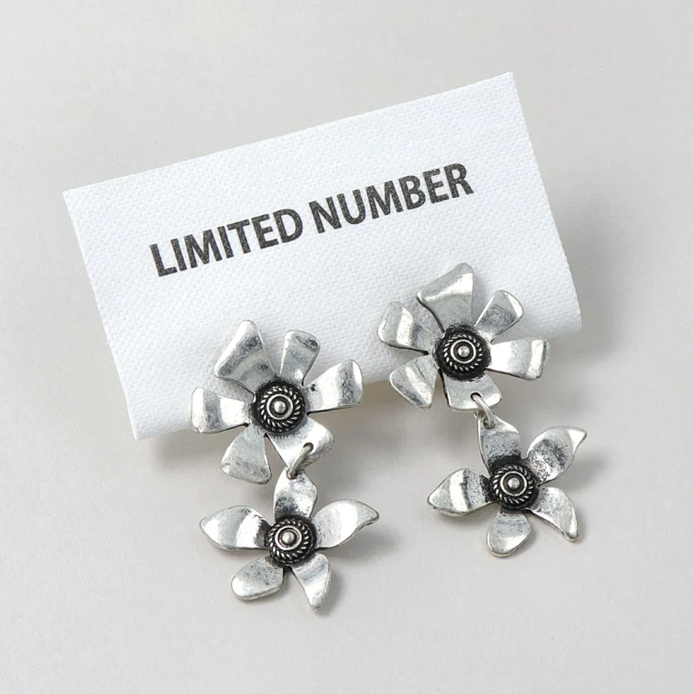 Flower Link Padded Clip On Earrings