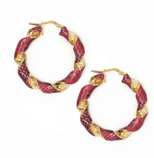 Fuchsia Snake Enamel Hoop