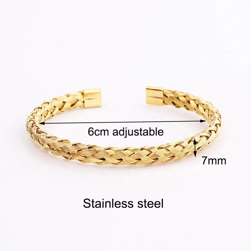 Gold Stainless Steel Bracelet with Roman Tiger Eye Stone