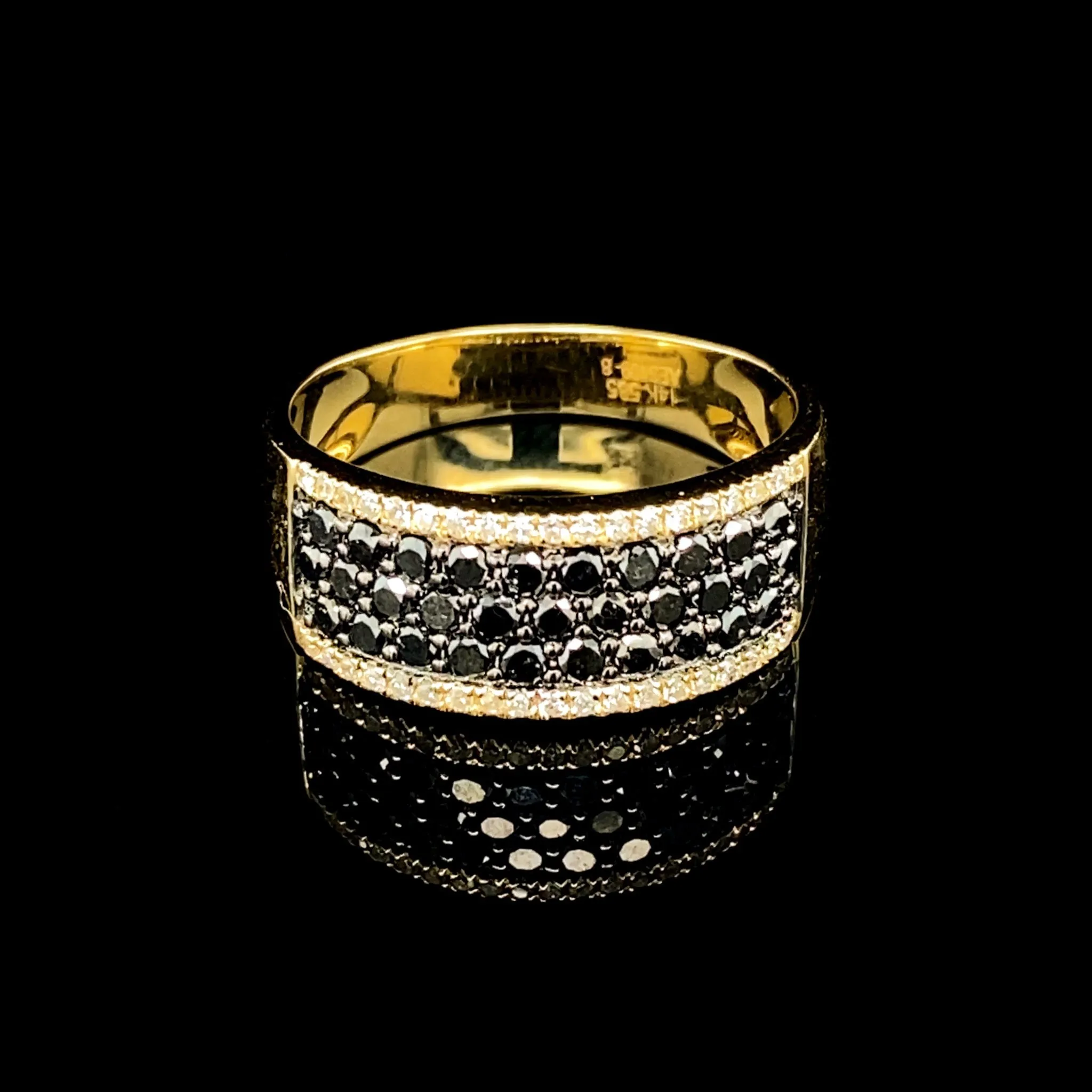 Golden Black Colored Diamond Ring 14kt