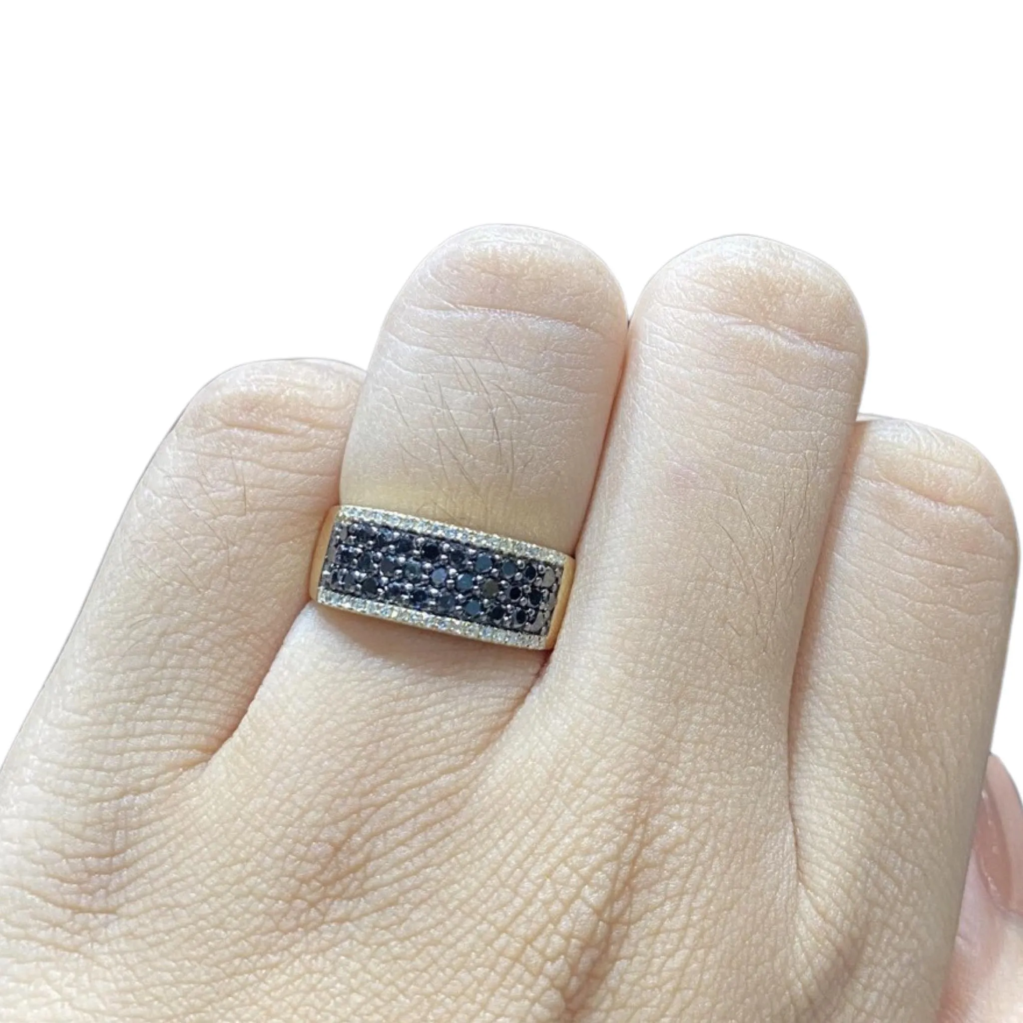 Golden Black Colored Diamond Ring 14kt