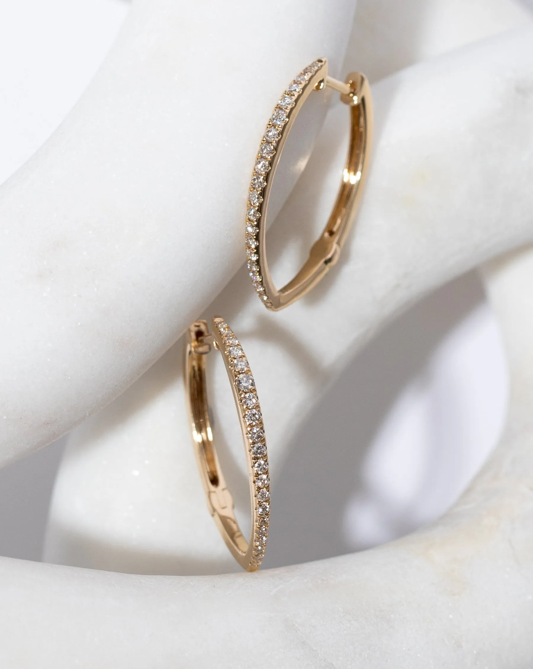 Graduated Marquise Diamond Hoops