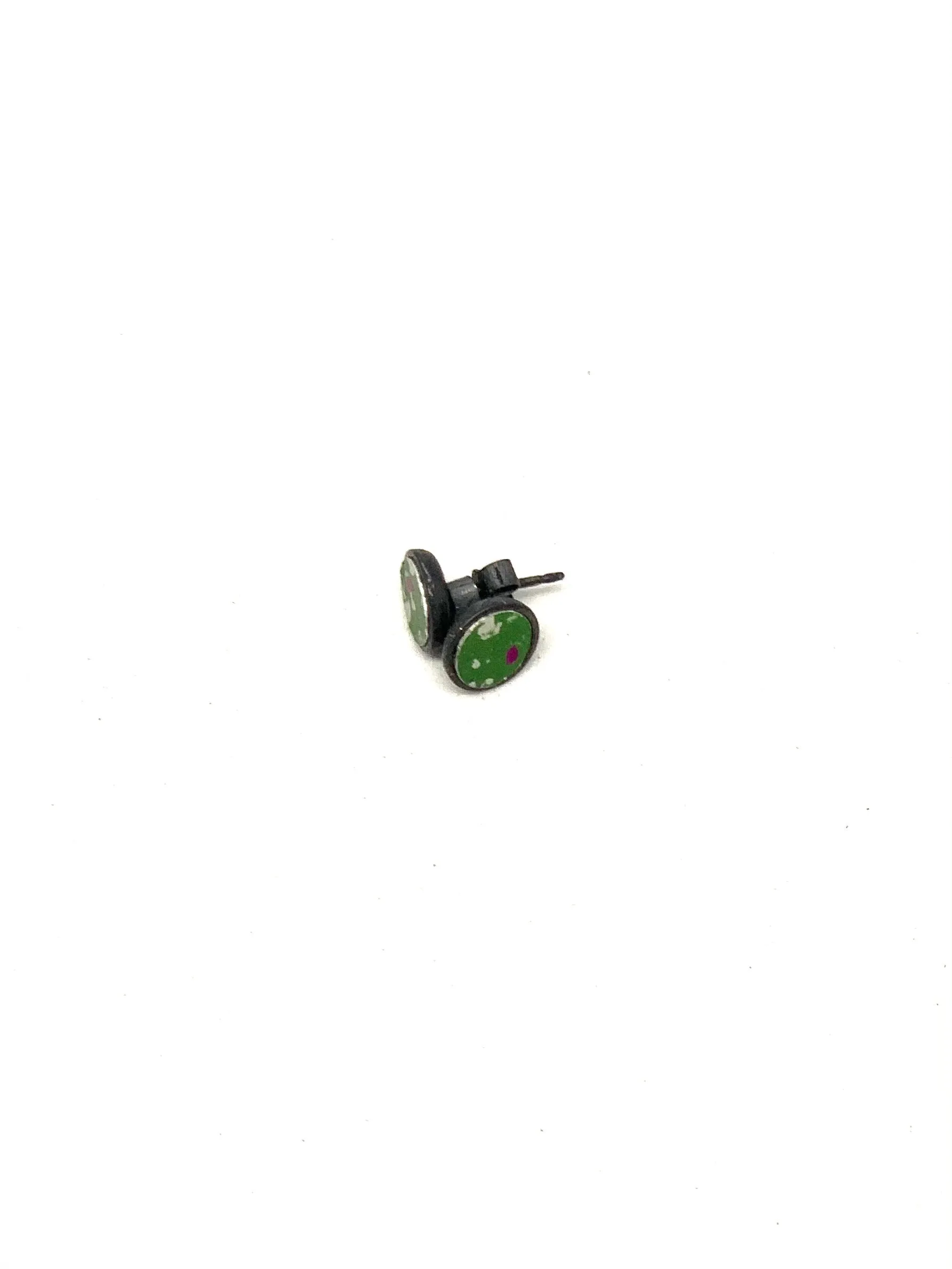 Green Oxidsed Stud Earrings