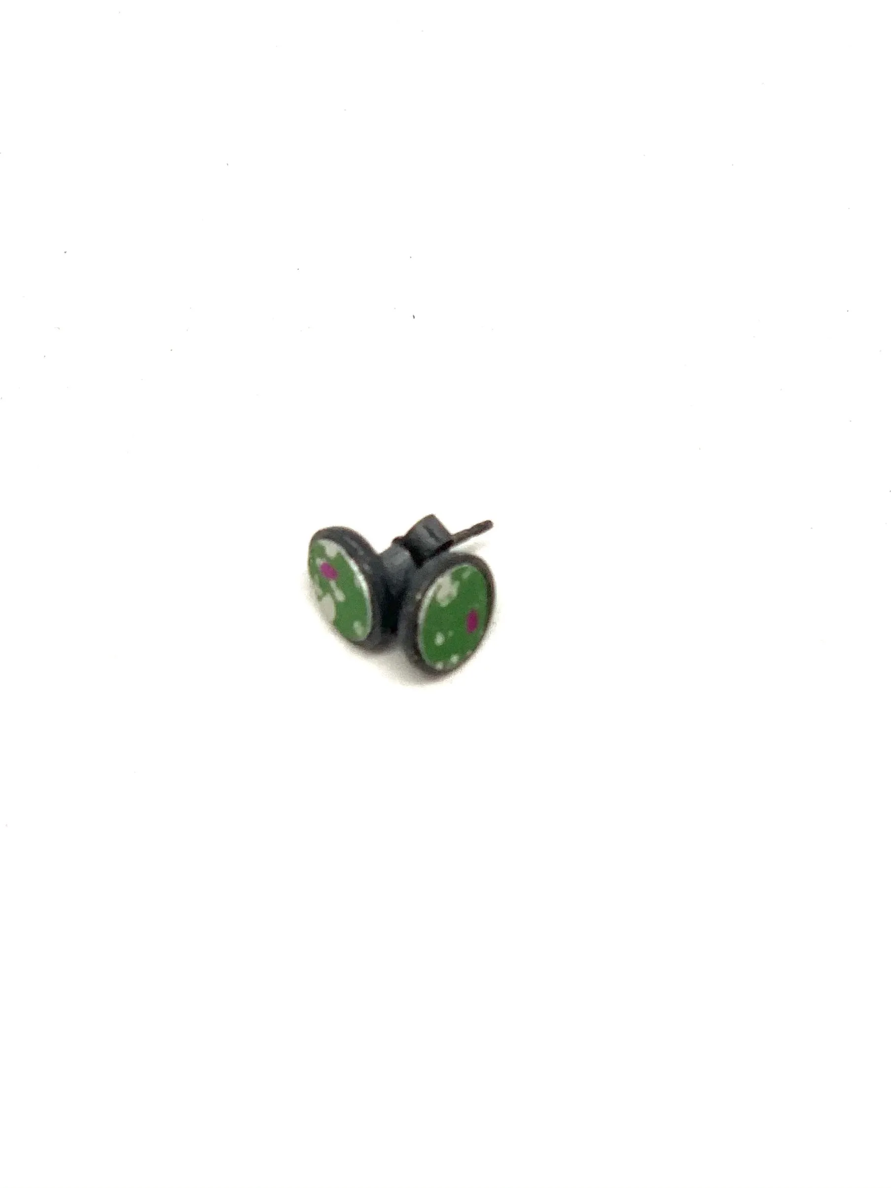 Green Oxidsed Stud Earrings