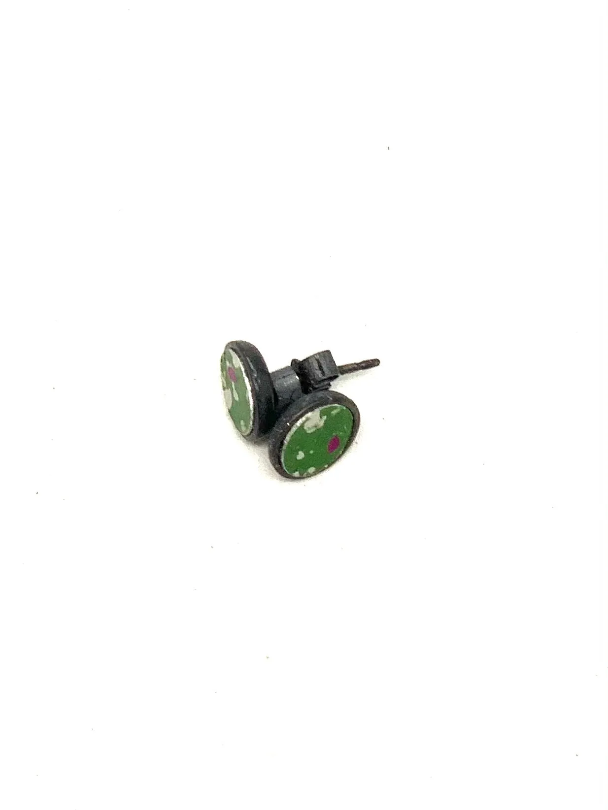 Green Oxidsed Stud Earrings