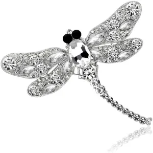 Handmade Rhinestones Dragonfly Statement Brooches Pins Women Girls Crystal Animal Jewelry Gift for Wedding Costume Banquet Birthday Party Prom