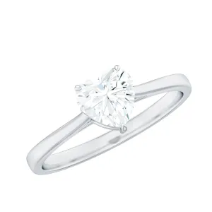 Heart Shape Moissanite Simple Solitaire Ring
