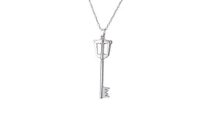 Hearts Key Blade Metal Pendant Necklace