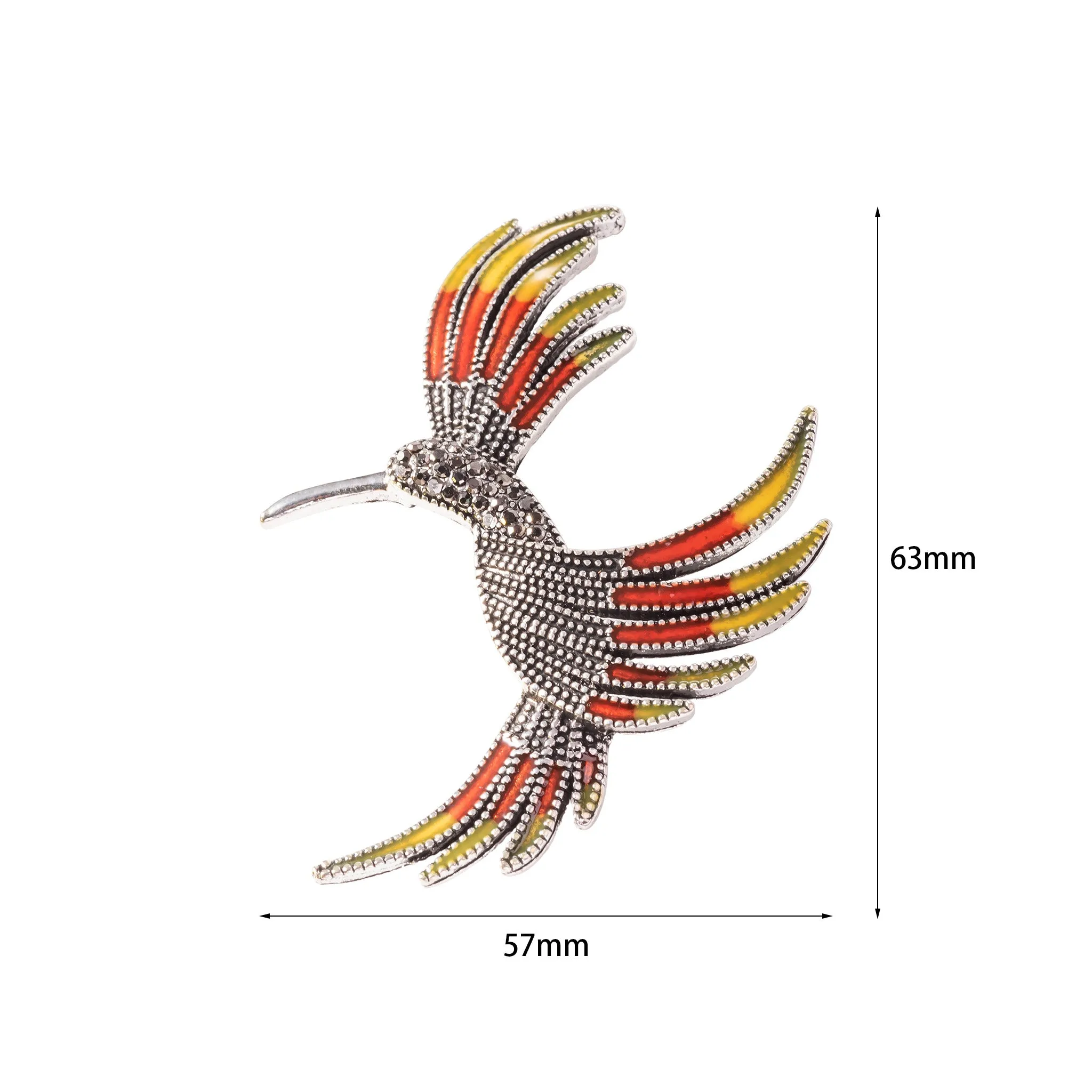 Humming Bird Brooch Pin Enameled Jewelry