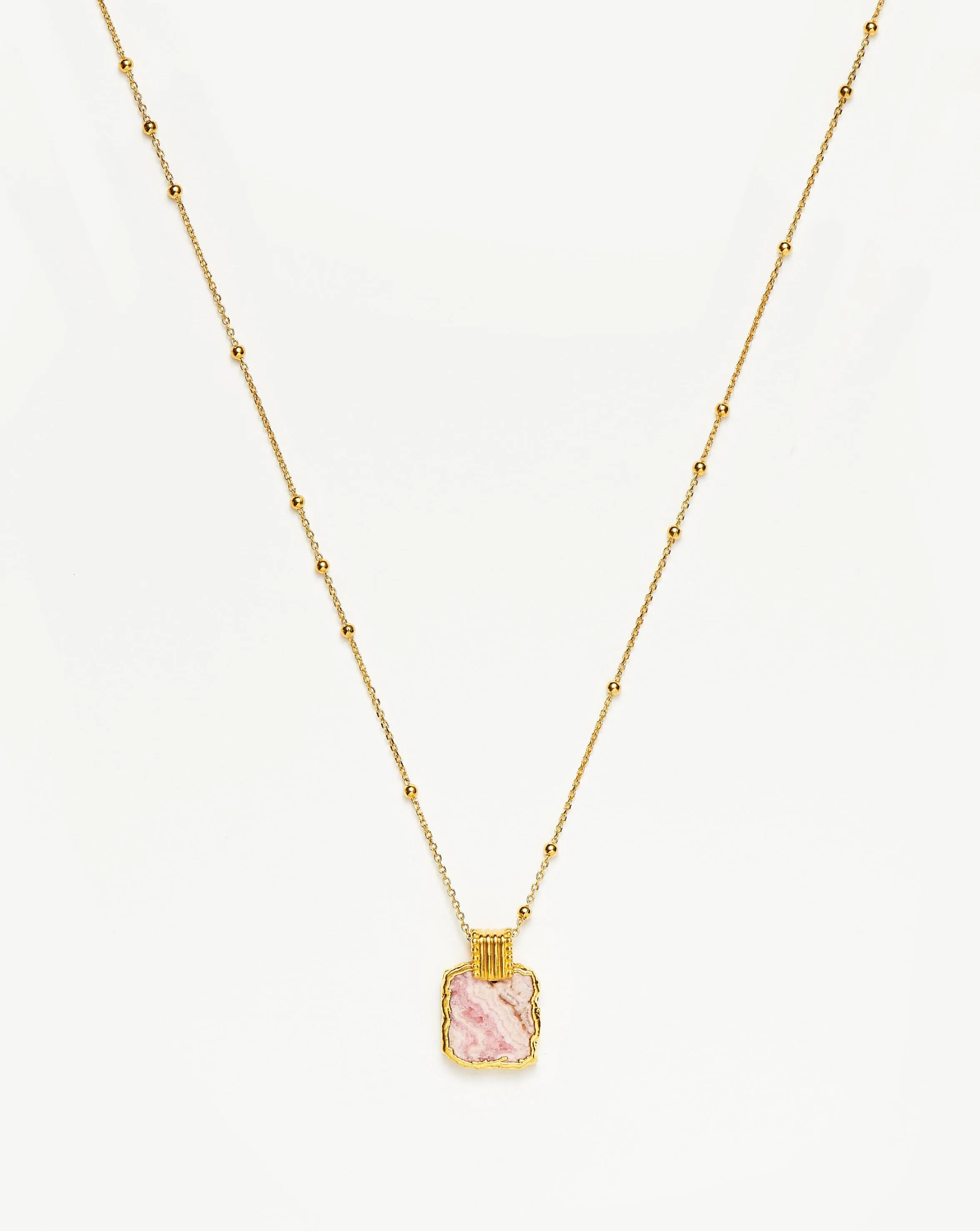 Lena Charm Necklace | 18ct Gold Plated/Rhodochrosite