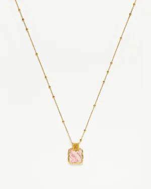 Lena Charm Necklace | 18ct Gold Plated/Rhodochrosite