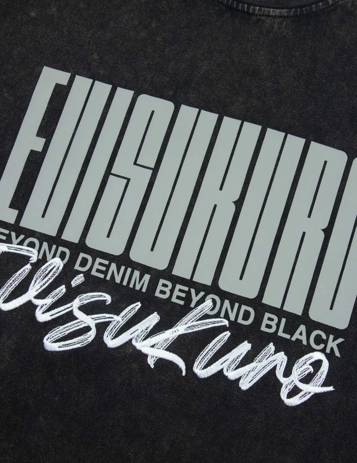 Logo and Slogan Print Oversized Pigment Dye T-Shirt