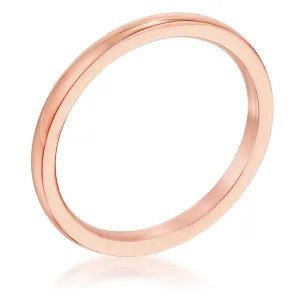 LOVCIA Elegant 2mm 18k Rose Gold IPG Plated Stainless Steel Wedding Band