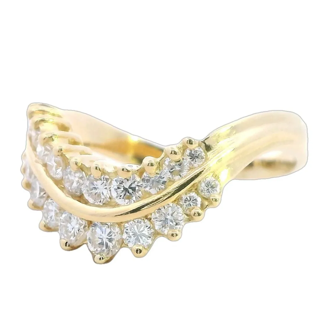 Luxurious 18ct Yellow Gold 22 Diamond Ring A Valentine's Day Masterpiece
