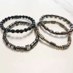 Men’s Hematite & Onyx Energy Bracelet