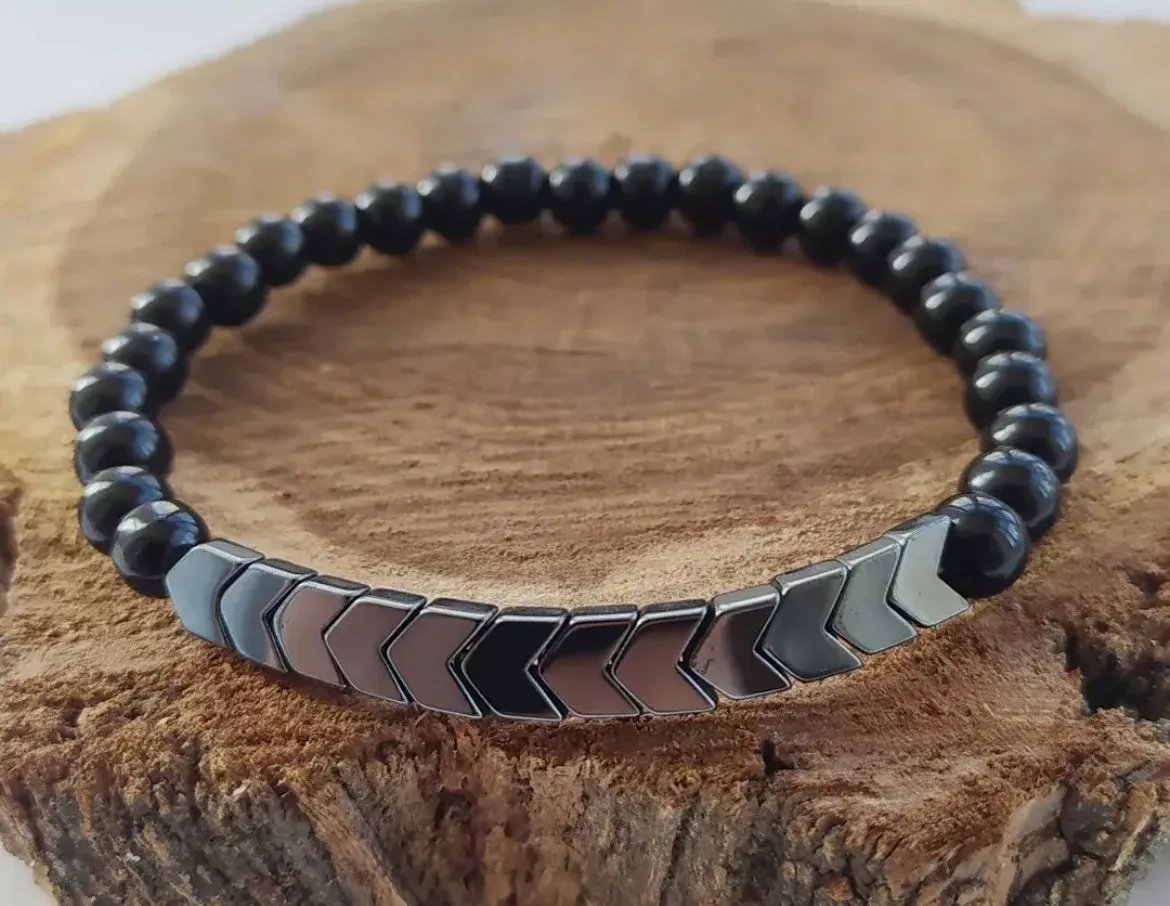 Men’s Hematite & Onyx Energy Bracelet