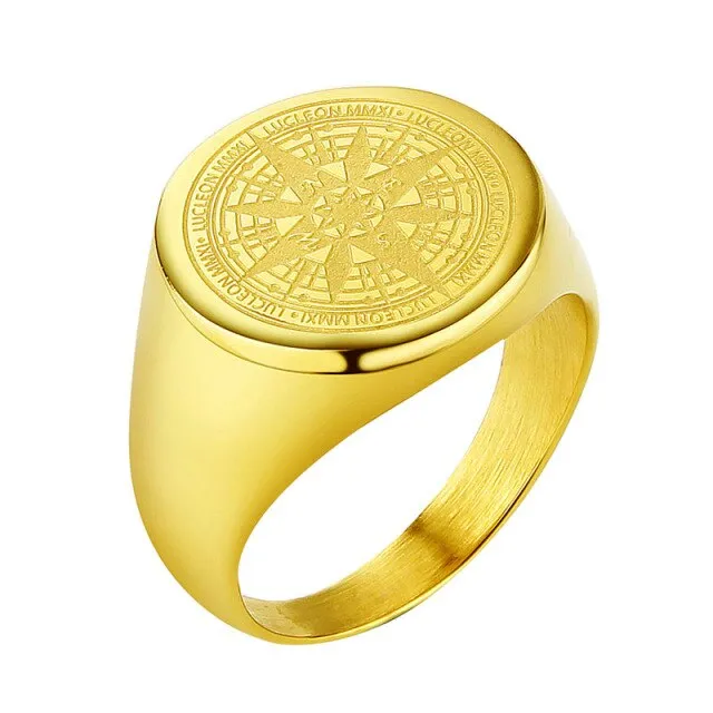 Mens Ring Simple Design Compass Ring