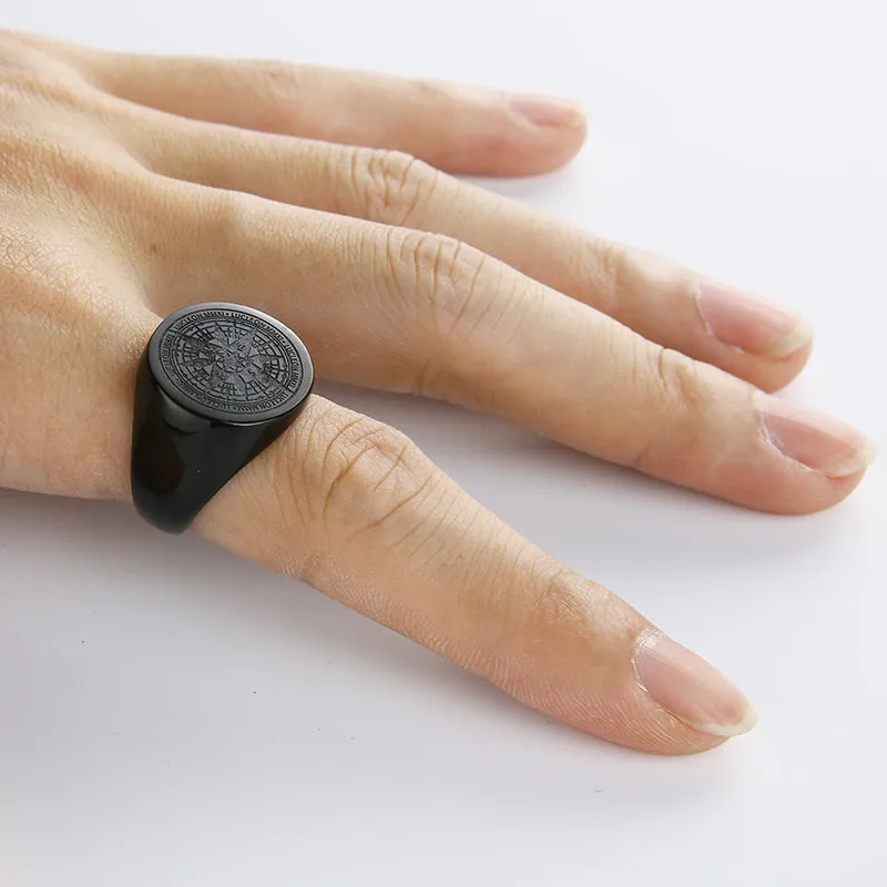 Mens Ring Simple Design Compass Ring