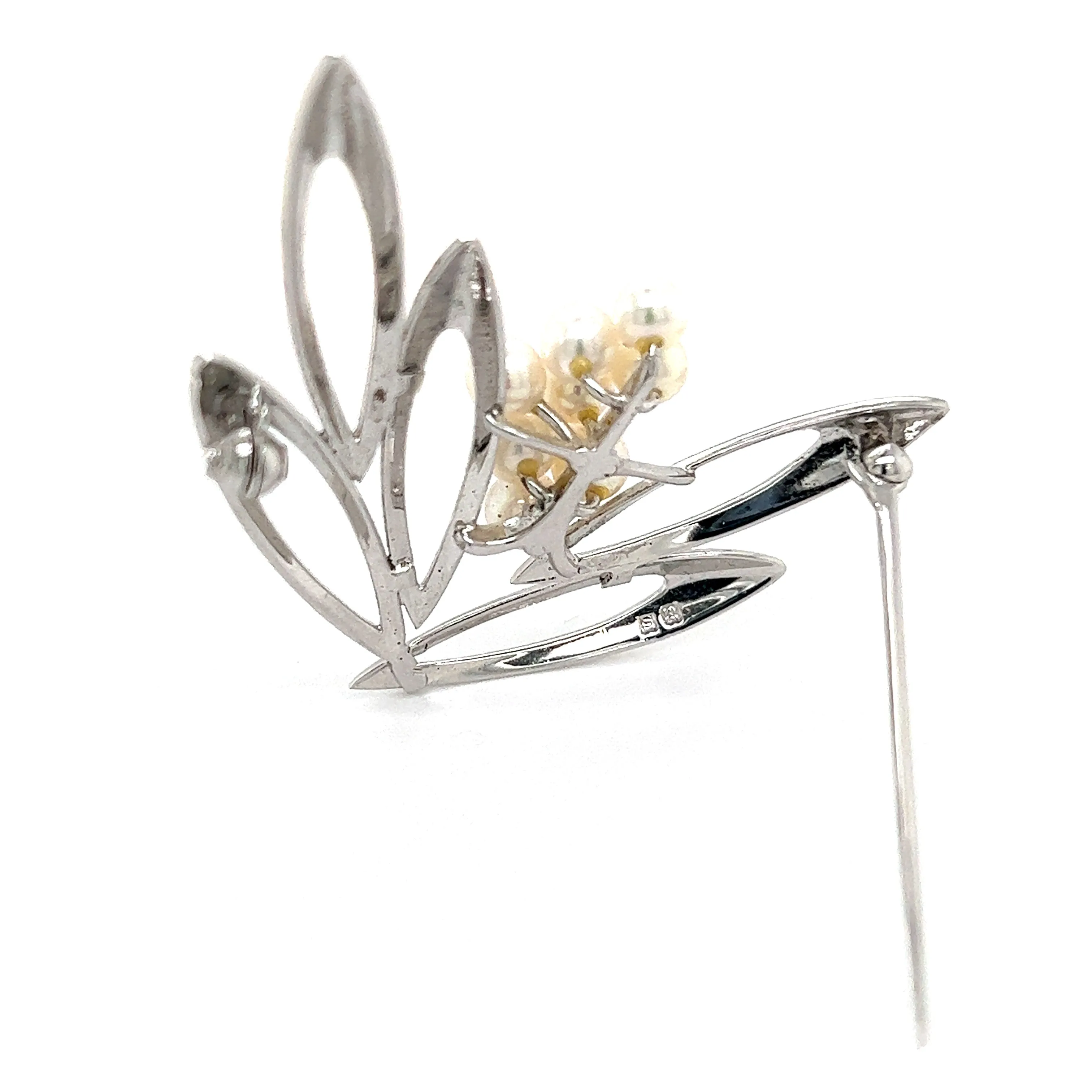 Mikimoto Estate Akoya Pearl Brooch Pin Sterling Silver 4.5 mm M270
