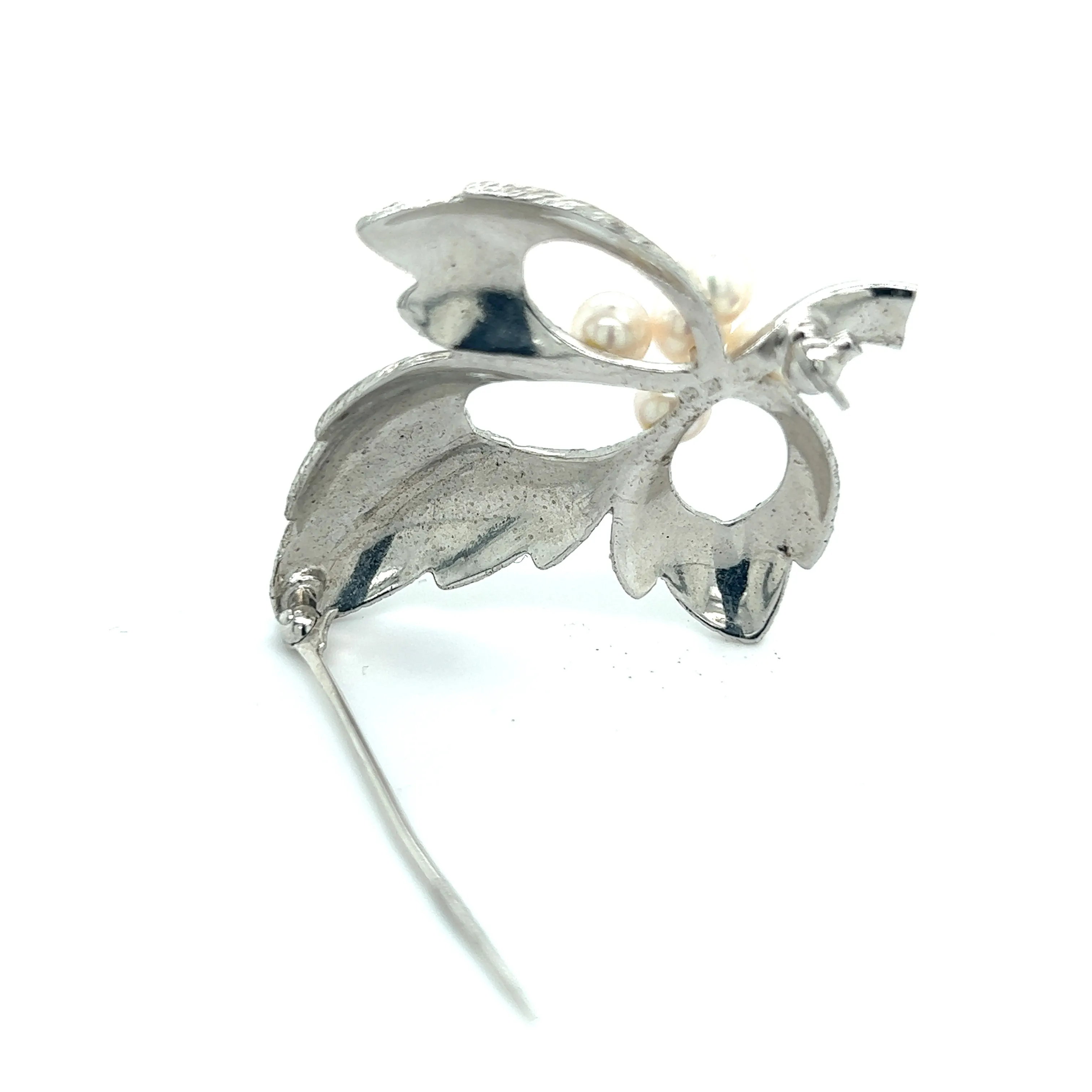 Mikimoto Estate Akoya Pearl Brooch Pin Sterling Silver 5 mm M288