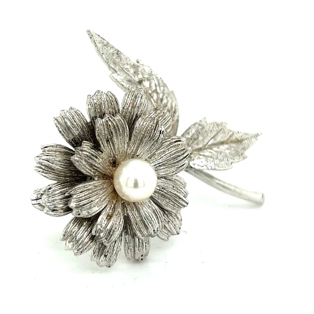 Mikimoto Estate Akoya Pearl Brooch Pin Sterling Silver 6.16 mm M321