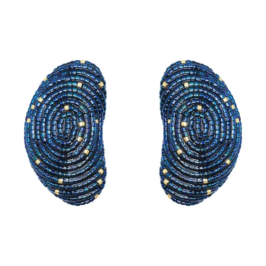 MINI MURA EARRINGS- IRIS NAVY