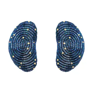 MINI MURA EARRINGS- IRIS NAVY