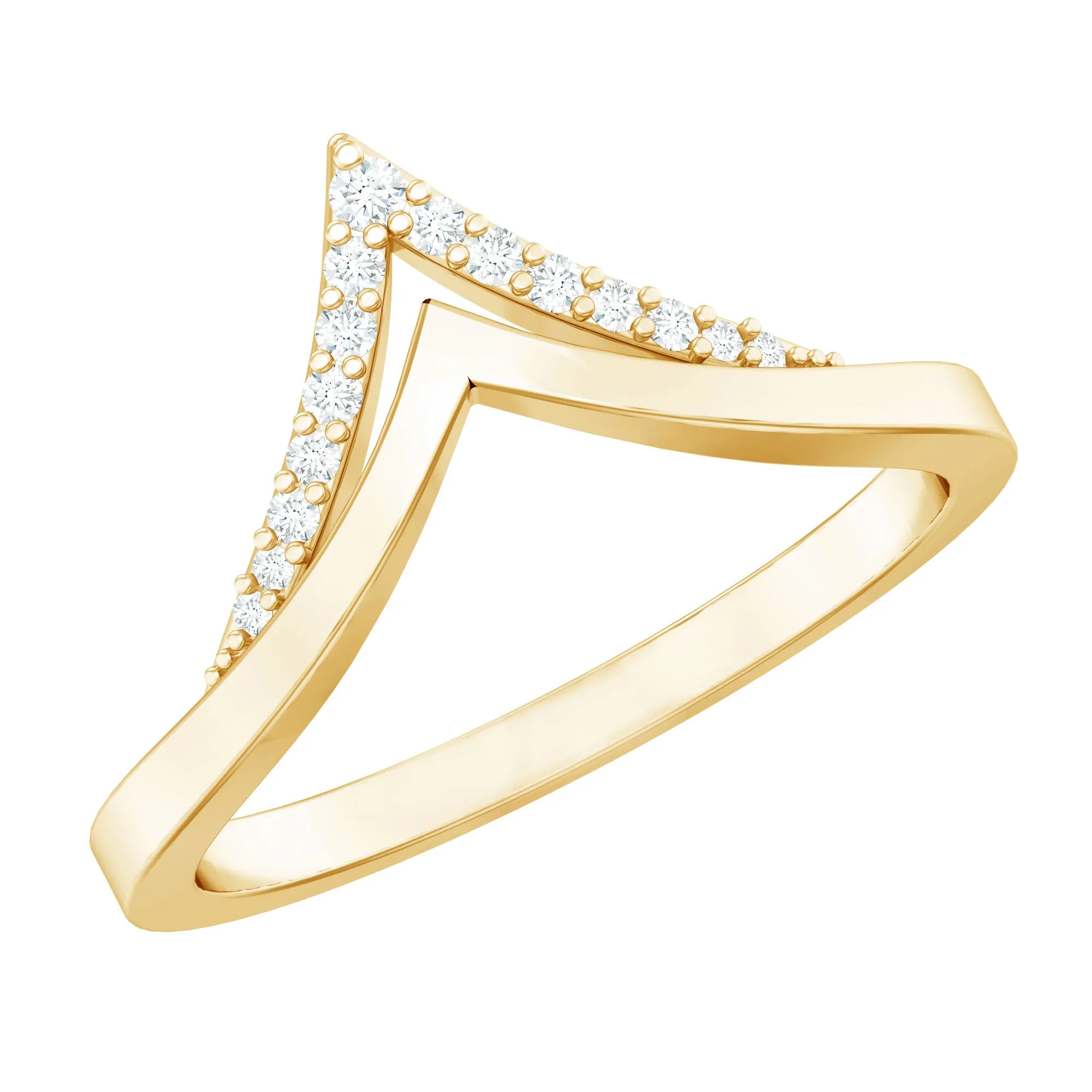Minimal Moissanite Chevron Enhancer Ring