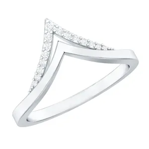 Minimal Moissanite Chevron Enhancer Ring