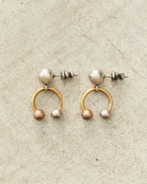 Mixed Metal Rattle Earrings