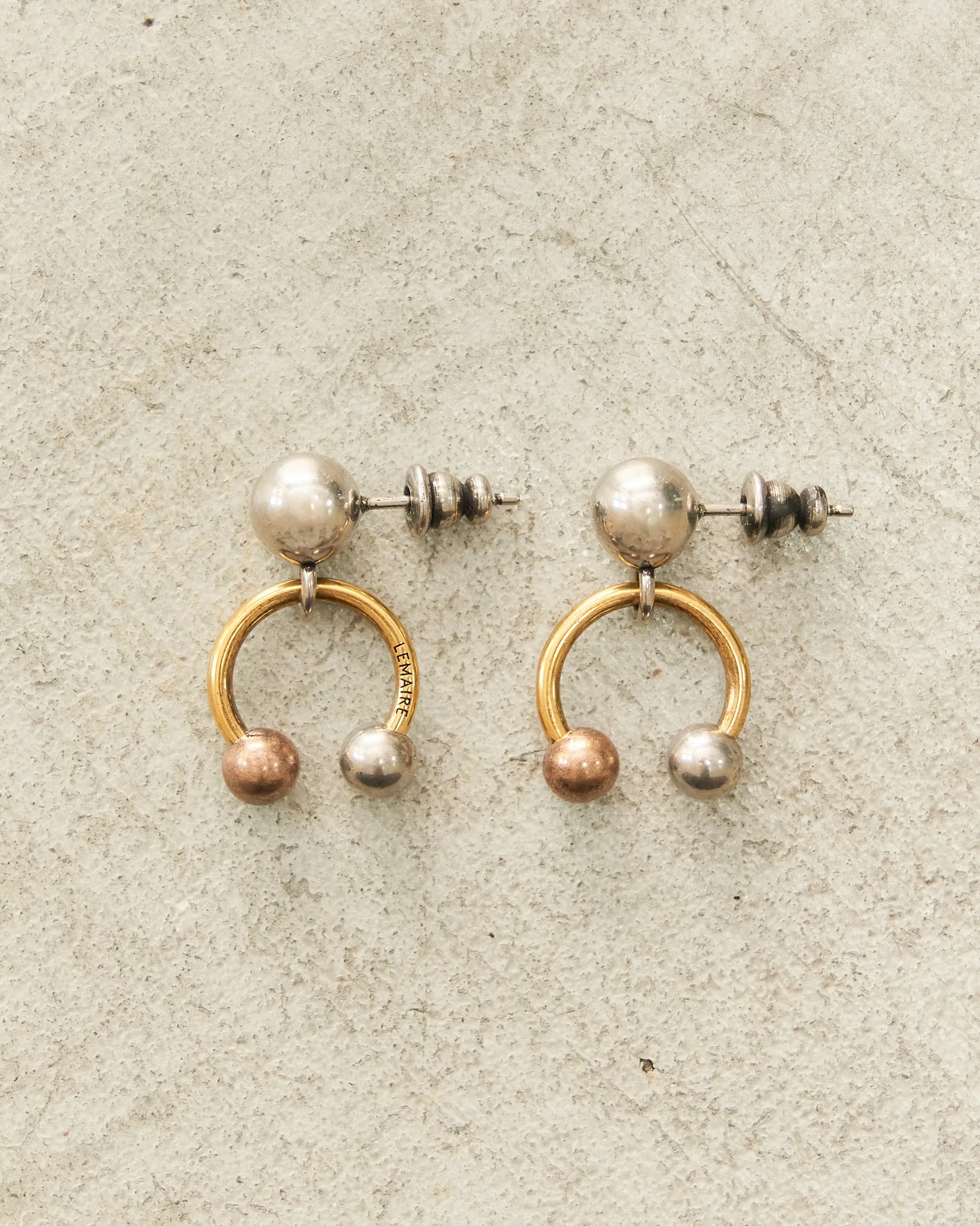 Mixed Metal Rattle Earrings