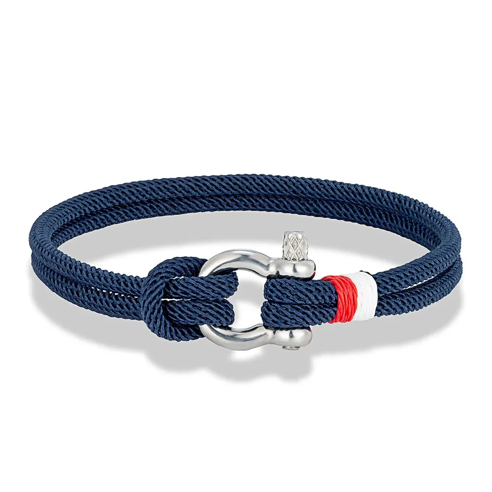 Modern Braided Nautical Rope Bracelets for Men Women Stainless Steel Mini Horseshoe Shackle with Screw Wristband Jewelry