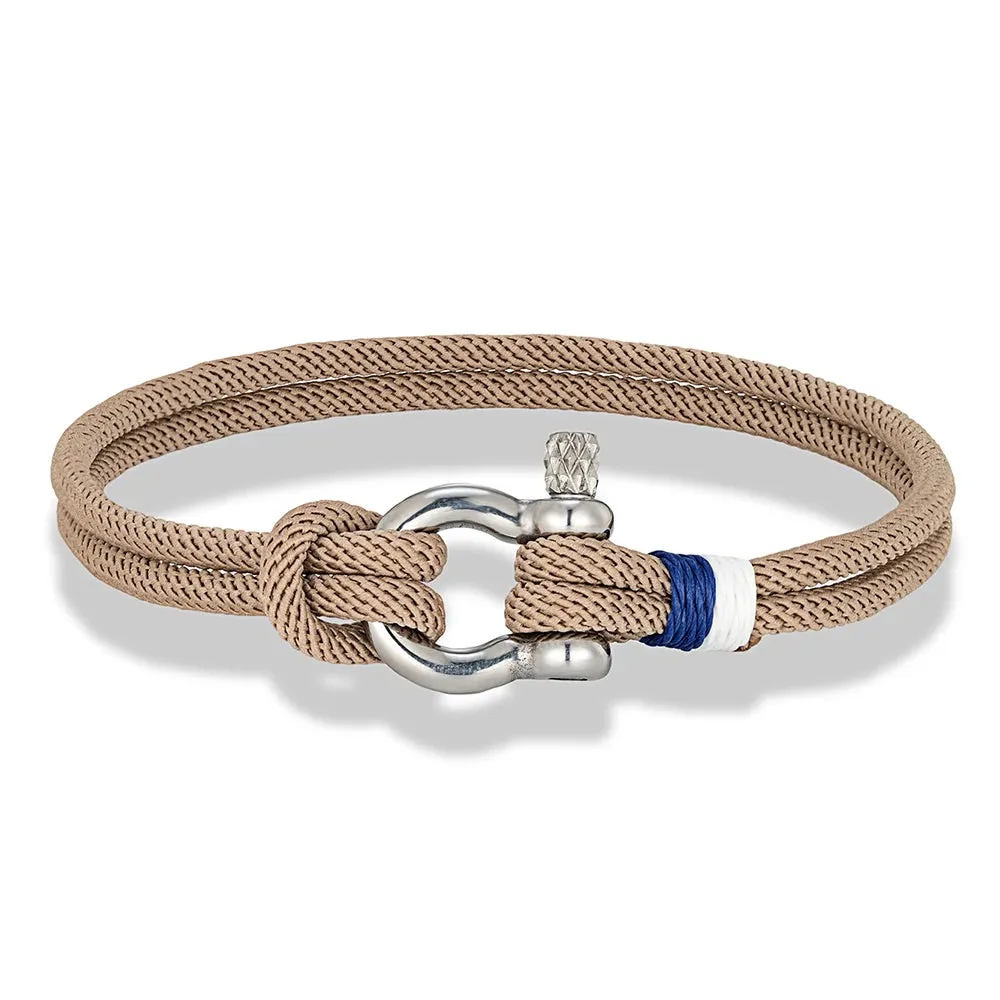 Modern Braided Nautical Rope Bracelets for Men Women Stainless Steel Mini Horseshoe Shackle with Screw Wristband Jewelry