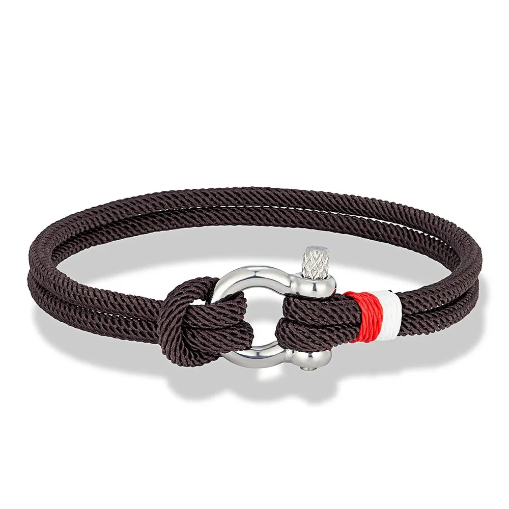 Modern Braided Nautical Rope Bracelets for Men Women Stainless Steel Mini Horseshoe Shackle with Screw Wristband Jewelry