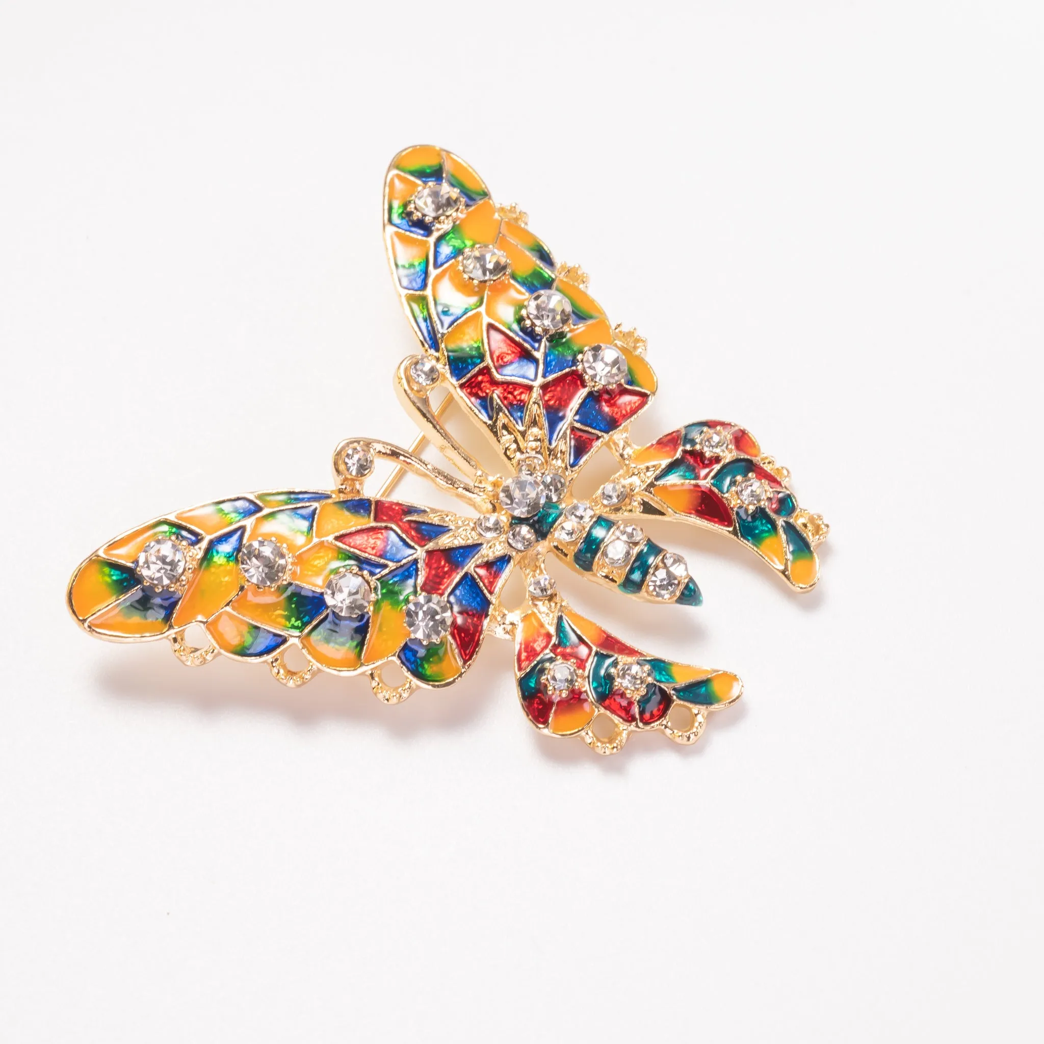 Multicolor Butterfly Brooch Pin Jewelry With Enamel and Crystal