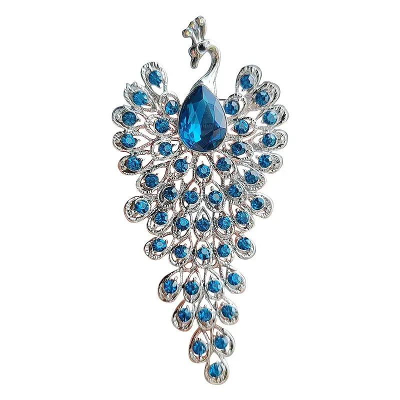 New Creative Colorful Rhinestone Peacock Brooches For Women Retro Elegant Bird Animal Clothing Brooch Pins Party Jewelry Gifts