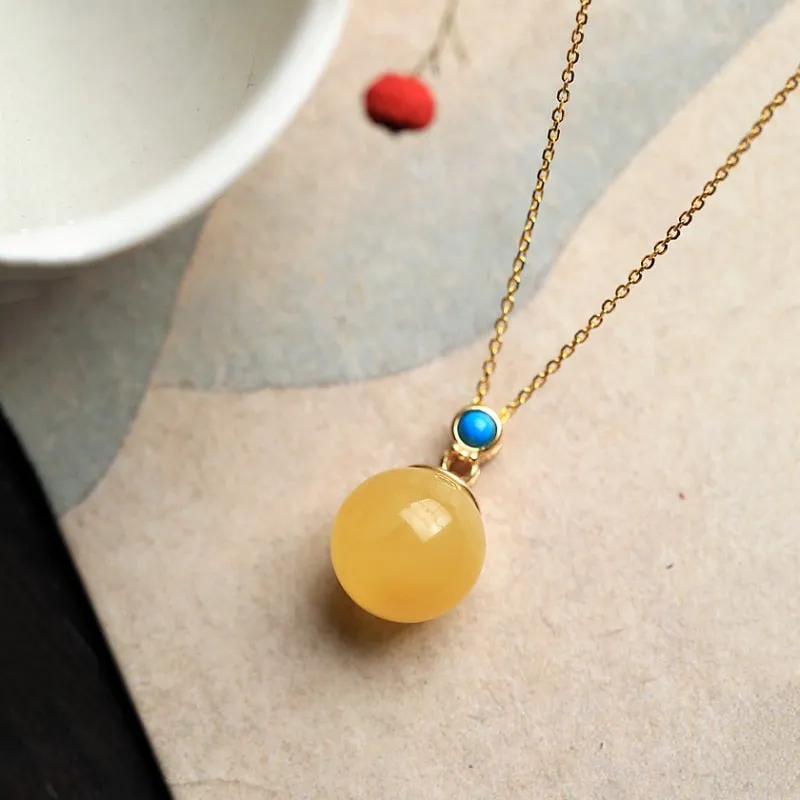 New silver inlaid natural topaz bead necklaces
