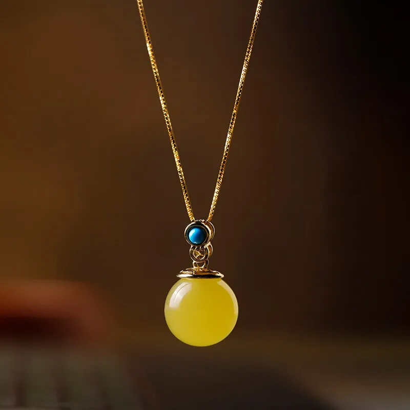 New silver inlaid natural topaz bead necklaces