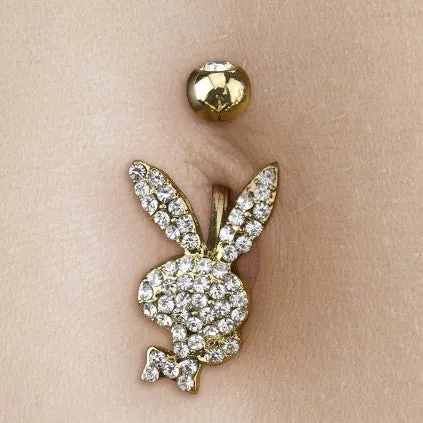 Official ©Playboy Motley Belly Rings with Gold Plating