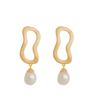 ONDA PEARL EARRINGS (18K GOLD PLATED)