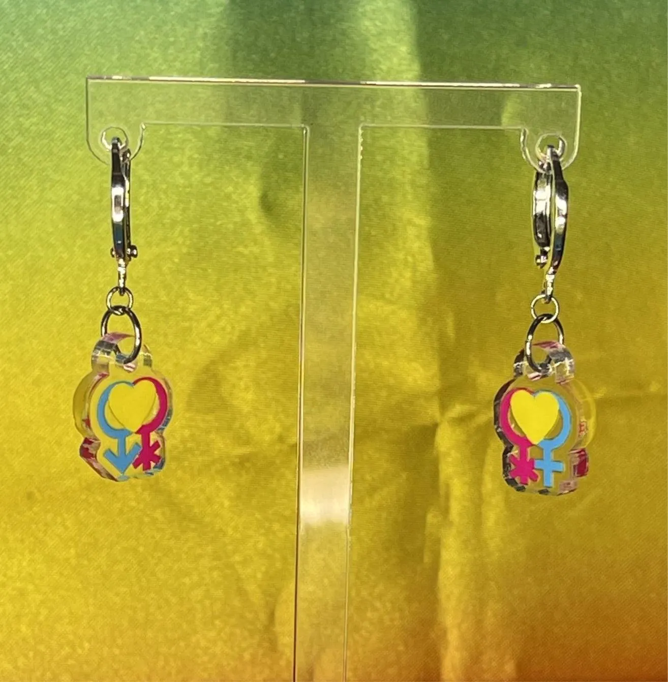 Pansexual Pride Flag Inspired Earrings