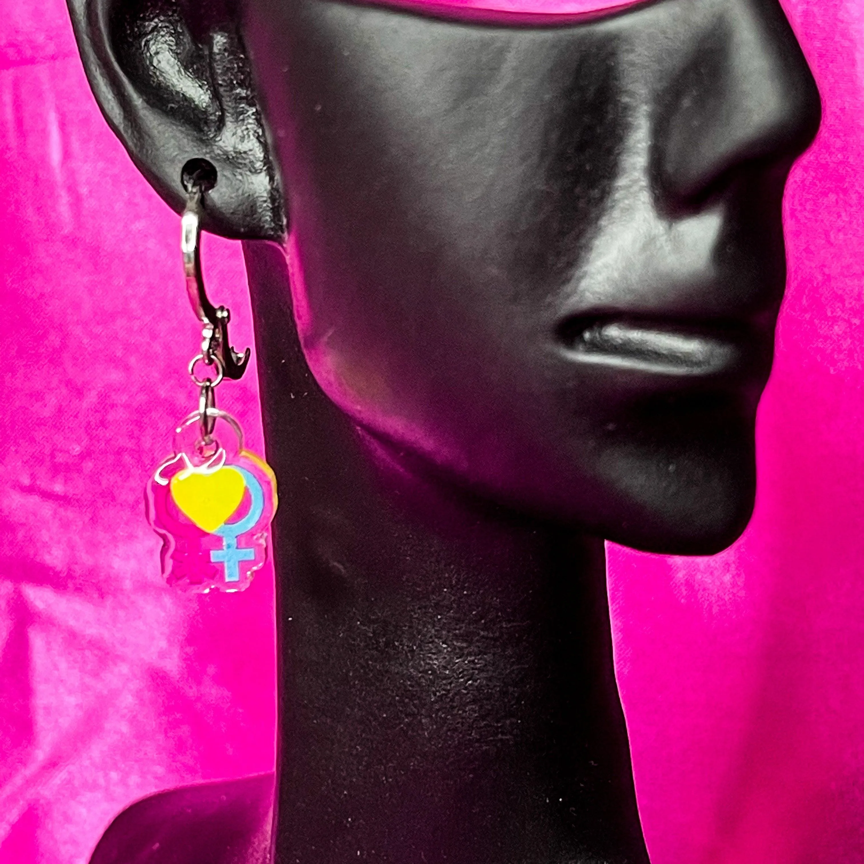 Pansexual Pride Flag Inspired Earrings