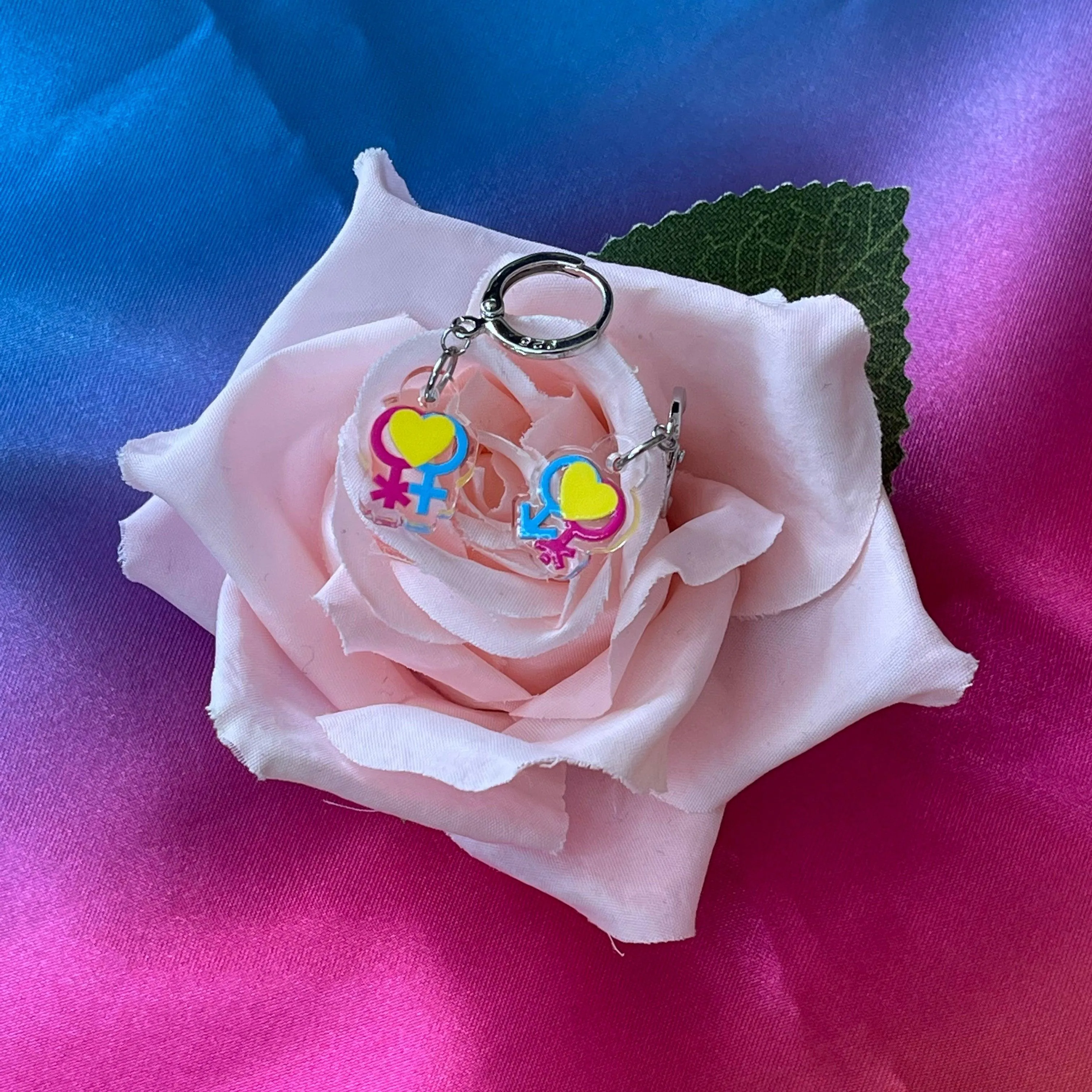 Pansexual Pride Flag Inspired Earrings