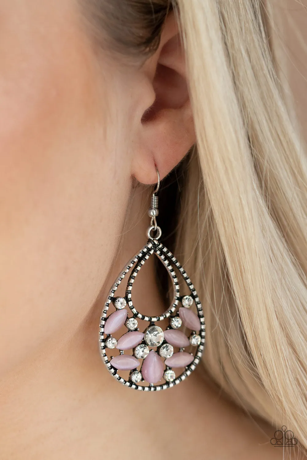 Paparazzi Dewy Dazzle Pink Fishhook Earrings