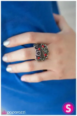 Paparazzi Ring ~ Wild Blooms - Red