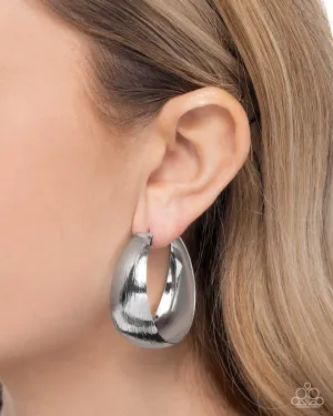 Paparazzi Subtle Sheen - Silver Hoop Earring P5HO-SVXX-454XX