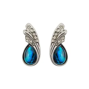 Paua Art Deco Diamante Stud Earrings
